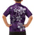 Plumeria Floral Tapa Pattern Amethyst Purple Family Matching Summer Maxi Dress and Hawaiian Shirt