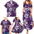 Plumeria Floral Tapa Pattern Amethyst Purple Family Matching Summer Maxi Dress and Hawaiian Shirt