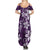 Plumeria Floral Tapa Pattern Amethyst Purple Family Matching Summer Maxi Dress and Hawaiian Shirt