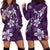 Plumeria Floral Tapa Pattern Amethyst Purple Hoodie Dress