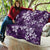 Plumeria Floral Tapa Pattern Amethyst Purple Quilt