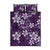 Plumeria Floral Tapa Pattern Amethyst Purple Quilt Bed Set