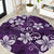 Plumeria Floral Tapa Pattern Amethyst Purple Round Carpet