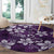 Plumeria Floral Tapa Pattern Amethyst Purple Round Carpet