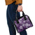 Plumeria Floral Tapa Pattern Amethyst Purple Shoulder Handbag