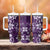 Plumeria Floral Tapa Pattern Amethyst Purple Tumbler With Handle