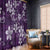 Plumeria Floral Tapa Pattern Amethyst Purple Window Curtain