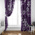 Plumeria Floral Tapa Pattern Amethyst Purple Window Curtain