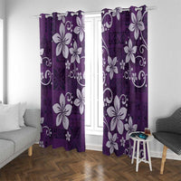 Plumeria Floral Tapa Pattern Amethyst Purple Window Curtain LT01 With Grommets Purple - Polynesian Pride