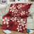 Plumeria Floral Tapa Pattern Oxblood Red Blanket