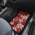 Plumeria Floral Tapa Pattern Oxblood Red Car Mats