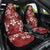 Plumeria Floral Tapa Pattern Oxblood Red Car Seat Cover