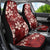 Plumeria Floral Tapa Pattern Oxblood Red Car Seat Cover