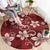 Plumeria Floral Tapa Pattern Oxblood Red Round Carpet