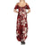 Plumeria Floral Tapa Pattern Oxblood Red Summer Maxi Dress