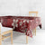 Plumeria Floral Tapa Pattern Oxblood Red Tablecloth