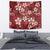 Plumeria Floral Tapa Pattern Oxblood Red Tapestry