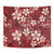 Plumeria Floral Tapa Pattern Oxblood Red Tapestry