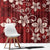 Plumeria Floral Tapa Pattern Oxblood Red Window Curtain