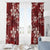 Plumeria Floral Tapa Pattern Oxblood Red Window Curtain