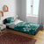 Plumeria Floral Tapa Pattern Crystal Teal Bedding Set