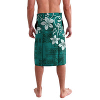 Plumeria Floral Tapa Pattern Crystal Teal Lavalava LT01 - Polynesian Pride