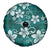 Plumeria Floral Tapa Pattern Crystal Teal Spare Tire Cover