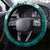 Plumeria Floral Tapa Pattern Crystal Teal Steering Wheel Cover