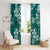 Plumeria Floral Tapa Pattern Crystal Teal Window Curtain