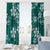 Plumeria Floral Tapa Pattern Crystal Teal Window Curtain