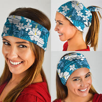 Blue Hawaiian Hibiscus Monstera Neck Gaiter Grunge Stylized LT01 - Polynesian Pride