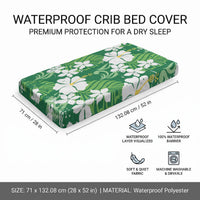Green Hawaiian Hibiscus Monstera Baby Bed Cover Grunge Stylized LT01 - Polynesian Pride