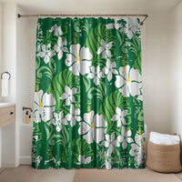 Green Hawaiian Hibiscus Monstera Bathroom Set Grunge Stylized