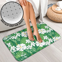 Green Hawaiian Hibiscus Monstera Bathroom Set Grunge Stylized