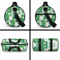 Green Hawaiian Hibiscus Monstera Duffle Bag Grunge Stylized LT01 - Polynesian Pride