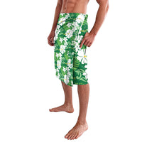 Green Hawaiian Hibiscus Monstera Lavalava Grunge Stylized