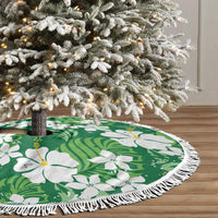 Green Hawaiian Hibiscus Monstera Tree Skirt Grunge Stylized LT01 - Polynesian Pride