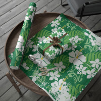 Green Hawaiian Hibiscus Monstera Wrapping Paper Grunge Stylized