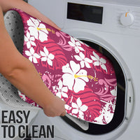 Pink Hawaiian Hibiscus Monstera Bathroom Set Grunge Stylized LT01 - Polynesian Pride