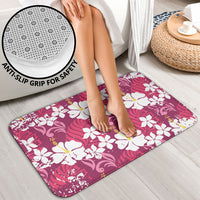 Pink Hawaiian Hibiscus Monstera Bathroom Set Grunge Stylized LT01 - Polynesian Pride