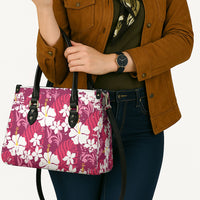 Pink Hawaiian Hibiscus Monstera Leather Bag Grunge Stylized LT01 - Polynesian Pride