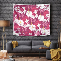 Pink Hawaiian Hibiscus Monstera Tapestry Grunge Stylized LT01 Pink - Polynesian Pride