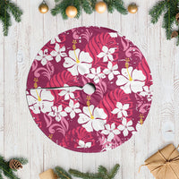 Pink Hawaiian Hibiscus Monstera Tree Skirt Grunge Stylized LT01 Casual Pink - Polynesian Pride