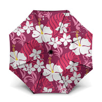 Pink Hawaiian Hibiscus Monstera Umbrella Grunge Stylized
