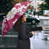 Pink Hawaiian Hibiscus Monstera Umbrella Grunge Stylized