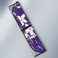 Purple Hawaiian Hibiscus Monstera Auto Sun Shade Grunge Stylized LT01 - Polynesian Pride