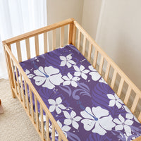 Purple Hawaiian Hibiscus Monstera Baby Bed Cover Grunge Stylized LT01 - Polynesian Pride
