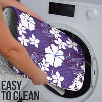 Purple Hawaiian Hibiscus Monstera Bathroom Set Grunge Stylized