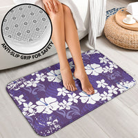 Purple Hawaiian Hibiscus Monstera Bathroom Set Grunge Stylized