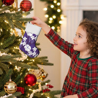 Purple Hawaiian Hibiscus Monstera Christmas Stocking Grunge Stylized LT01 - Polynesian Pride